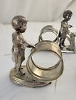 4 Victorian Figural Silver Plate Napkin Ring Holders Eagle  Boy Dog  Girl Child