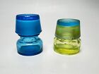 Antique Apothecary Dental Bottle Vaseline Uranium Glass Cobalt Blue Medical Set