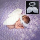 2pcs Newborn Photography Props Angel Feather Wing Baby White Angel Wing Headband