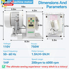 Industrial Sewing Machine Motor Sewing Machine Servo Motor Ac110v 750w 1hp 20