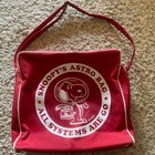Htf Vintage 1969 Astronaut Snoopy Astro Bag All Systems Are Go Red Tote 