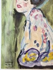 Gustav Klimt  handmade  Drawing On Old Paper Signed   Stamped  Vtg Art
