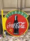 1960 Original Metal Coca Cola Flange Sign Soda Gas Oil Rare Sign  Spanish 22   