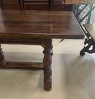 Antique French Trestle Dining Table On Turned Legs 86 5    X 32   