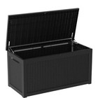 260 Gal  Black Extra Large Black Resin Outdoor Storage Deck Box