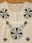 Miley Cyrus Personally Owned   Worn Embroidered   Sequined Cream Chiffon Top