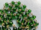 Vintage Catholic Religious 21    Green Rosary Beads   456