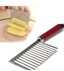 Red Stainless Steel Crinkle Cutter -wavy French Fry Slicer With Serrated