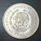 Large Uncirculated Silver Mexico Un Peso Coin Mexican Moneda Plata