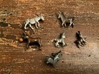 Vintage Miniature Donkey Figurines Lot 7 Mixed Plastic Wood Burro Mule Farm Anim