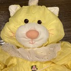 Vintage Fisher Price Puffalump 8002 Yellow Kitty Cat 1986 Dress Nylon Plush
