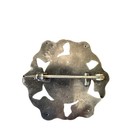 Antique Art Nouveau Sterling Silver Cherub Brooch Pin Woman Face Vintage