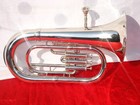 Euphonium 3 Valve Pure Brass Metal In Chrome Polish cushion Case   Free Shipping