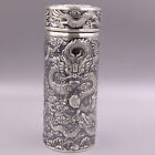 Solid S999 Fine Silver Drinking Cup Healthy Nine Dragon Water Bottle 75g 5 5inh