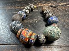 Rare Antique African Trade Bead Strand - Millefiori   Eye Beads Collection