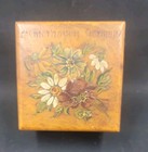 Vintage Wood Hand Painted German Floral Beautiful Wooden Jewelry trinket Box
