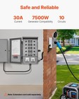30-amp 10-circuit Transfer Switch Kit For 7500w Generators  L14-30p   Watt Meter