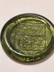 Pressed Glass Coaster Marked E W 1692 Salem Witch Trials Souvenir 