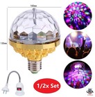 2 Set Color Rotating Magic Ball Lights Led Plug-in Disco Ball Lights Party Bulbs