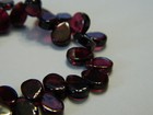 Hand-cut Rhodolite Garnet Top-drilled Flat Teardrops Beads From India -