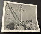 1940s Family On Ship Captain Man Ladies Girl Smiling Travel Original Photo P18c5