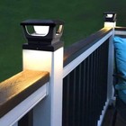 Solar Post Cap Lights For 3x3  4x4  5x5 Posts - Black  2 Pack  Bicsgl-12blk
