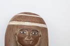 Unique Pharaonic Handmade Ancient Egyptian Carved Wood Mummy Mask Tomb Coffin