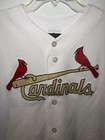 Majestic St  Louis Cardinals White Mlb Baseball Jersey L 2011 World Series Patch