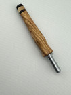 Hand Carved Bethlehem Olive Wood Seam Ripper Sewing Tool Brushed Chrome Finish