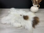 Clearance  Xxl Icelandic White Brown Black Sheepskin Rug Real Genuine Pelt Seat