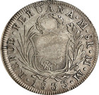  1832-34  Spain Colony Ferdinand Vii 1833 Peru 8 Reales Countermark Pcgs Xf xf