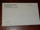 1979 Chrysler Cordoba Dealer Postcard With Landau   T-bar Roof 8 x5 