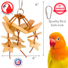 Bonka Bird Toys 1149 Woodland Galaxy Wood Leather Chew Pull Tug Parrot Cage Toy