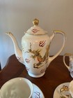 Antique Kutani Japan Dragonware Moriage Porcelain Sunray Tea Set - Service For 5