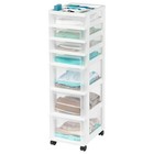 Iris Usa 7-drawer Plastic Storage Cart With Wheels For Craft And Office  White