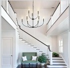 9-light Black Chandelier For Entryway  Modern Farmhouse Dining Room Light 