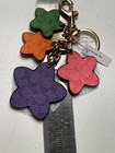 Coach Colorful Wildflowers Cluster Studded Flowers Leather Bag Charm Keyring Nwt