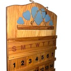 Vintage Wooden Wall Hanging Calendar Blue Country Cottagecore Farmhouse  Decor