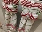 Christmas Holiday New Year Hand Kitchen Towel Red  White  Green Snap  Dish Towel