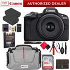 Canon Eos R50 Mirrorless Camera Black   18-45mm Is Stm Lens Kit Essential Bundle