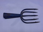 5 Prong Frog Fish Eel Blue Steel Fishing Spear Head Authentic Sharp