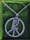 Rare Vintage Nos 1960s Genuine Peace Sign Necklace Metal Hippie Woodstock Love