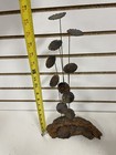Vintage Mid Century Modern Kinetic Metal   Wood Table Sculpture Lilly Pad Bl