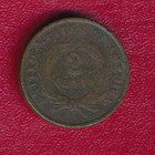1864 Two Cent Piece   nicely Circulated   Free Shipping  