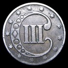 1852 Silver Three Cent Piece 3cp ---- Nice Us Coin ----  pp473
