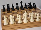 Large Composite Chess  Set Pieces- 3-5 8  King-2  Pawns Wood Box board  felt