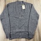 Puritan Thermax Wool Cardigan Men   s L Long Gray 60s 70s Nos Nwt Usa Vintage