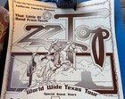 Vintage 1976 Zz Top World Wide Texas Tour Concert Poster - San Diego