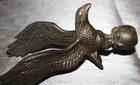 Vintage Detailed Brass Metal Eagle Mount Finial Topper Rat Rod 7 1 4  Tall