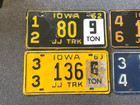 Rare Lot Of 4 Jj Truck Iowa License Plate Plates 1962 1963 1964 1966 Original